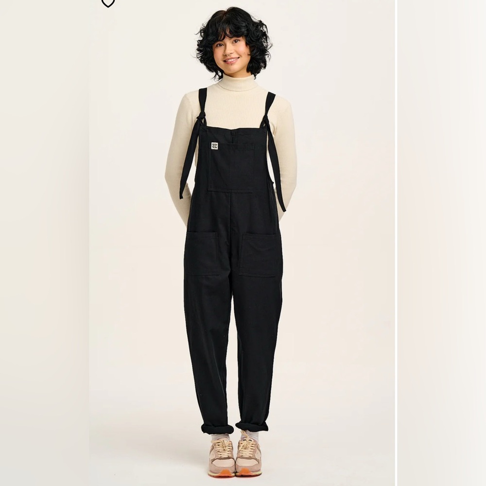 NWT Lucy & Yak Original Cotton Dungarees in Black UK 12 / US 8 Tall